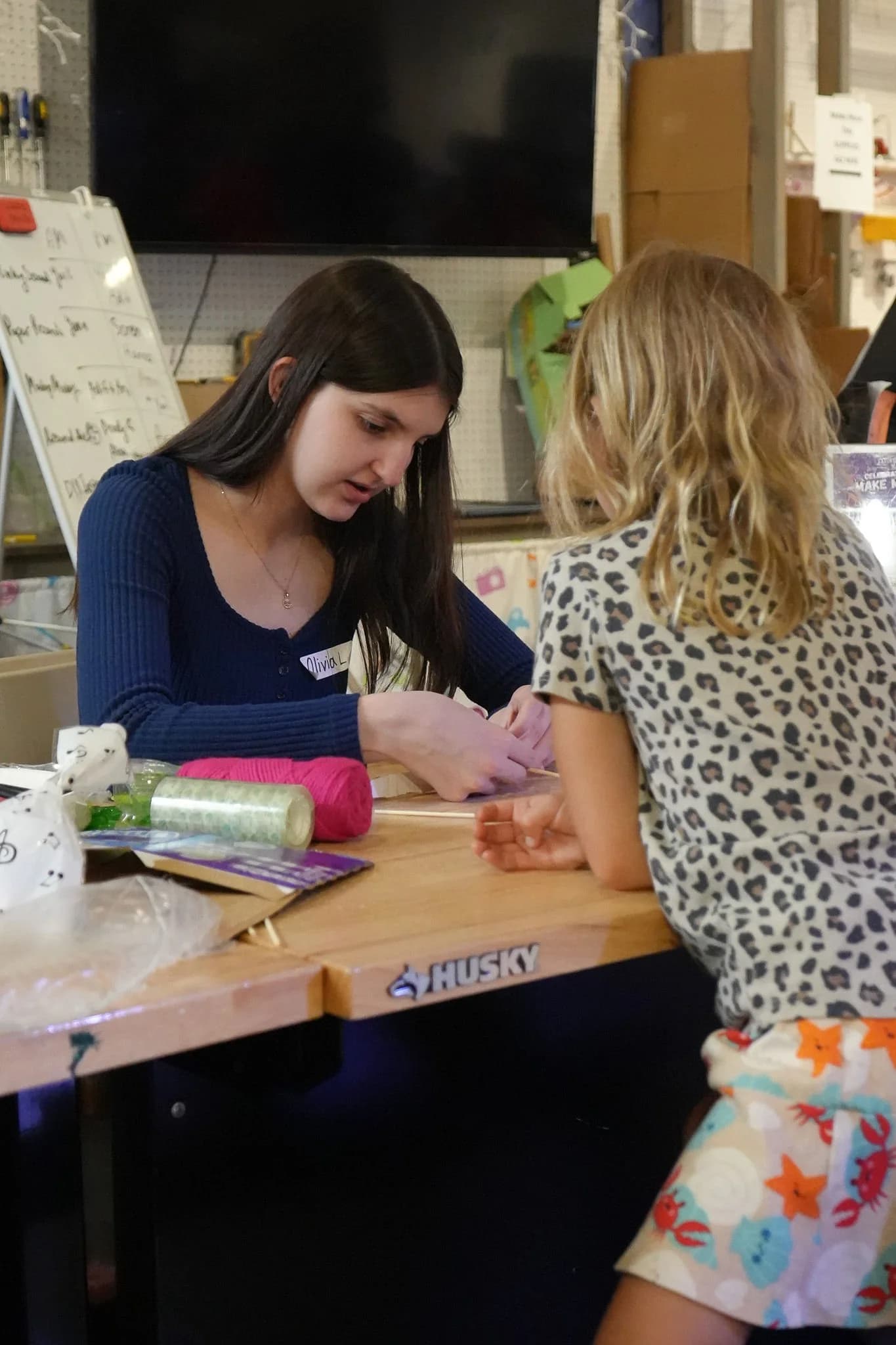 Tutor helping student